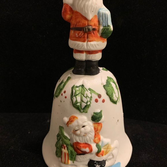 Vintage Bisque Santa Claus Holiday Bell About 7 Inches Tall - Picture 4 of 4